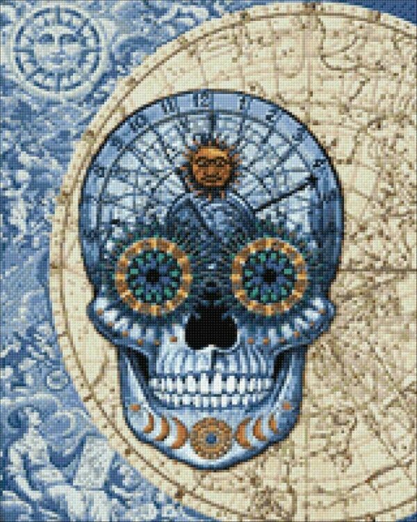 Astrology skull cs2573 14 9 x 18 9 in crafting spark diamond painting kit wizardi 1