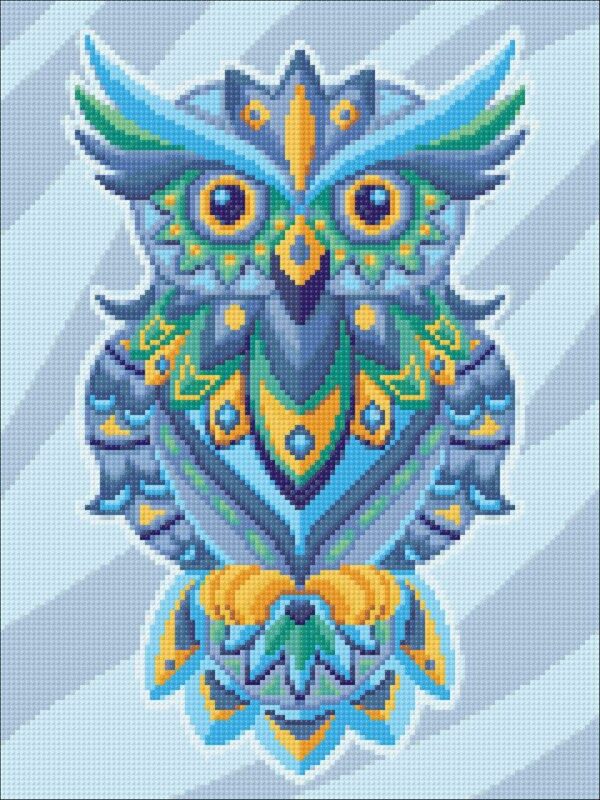 Colorful owl cs2544 11 8 x 15 7 inches crafting spark diamond painting kit wizardi 1