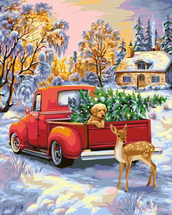 Painting by numbers kit crafting spark christmas time l034 19 69 x 15 75 in wizardi 1