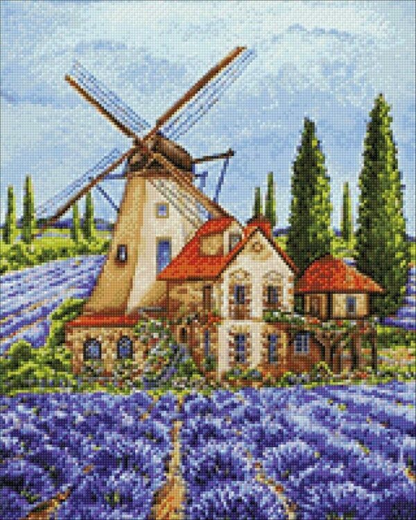 Provence windmill cs2579 15 8 x 19 7 inches crafting spark diamond painting kit wizardi 1