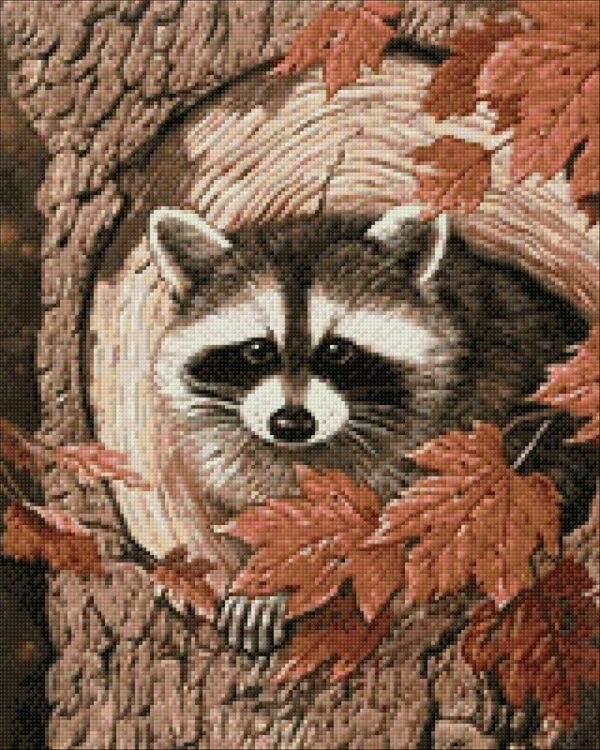 Racoon in the tree cs2561 15 8 x 19 7 inches crafting spark diamond painting kit wizardi 1